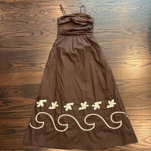 Mon REN Brown Cotton Dress Size XS NWOT